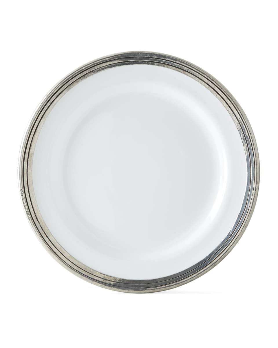 Pewter and Ceramic Dinner Plate